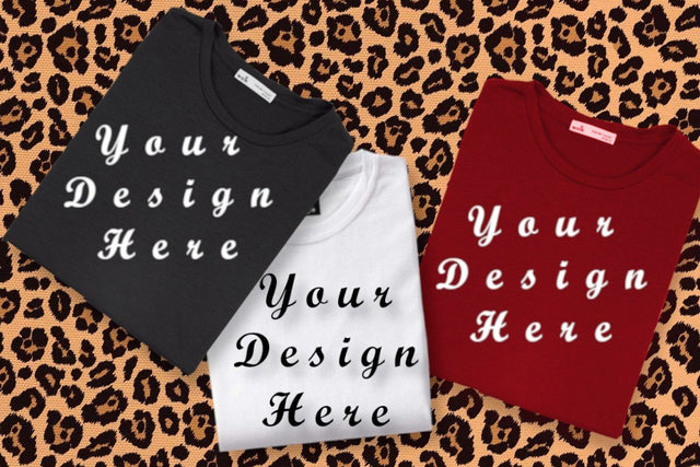 Folden shirts Mockups, red, white, black, Mock Up Photo ArtStudio 