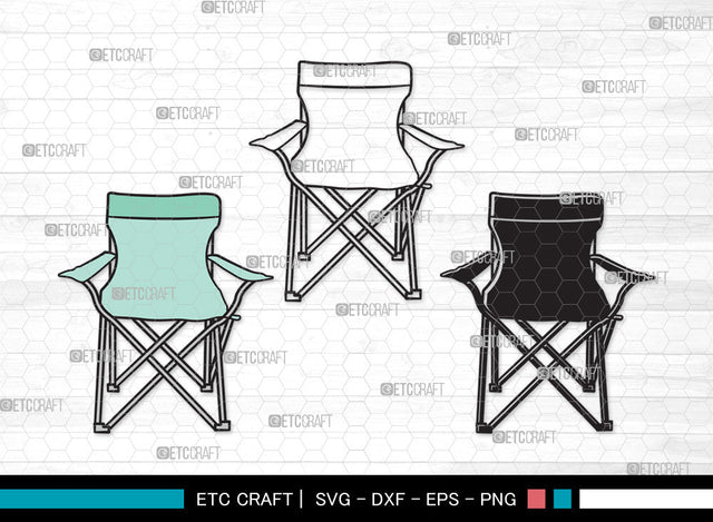 Folding Beach Chairs Clipart SVG Cut File, Lawn Chair Svg, Folding Chair Svg, Camping Chair Svg, Folding Beach Chairs Clipart SVG ETC Craft 