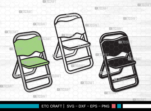 Folding Beach Chairs Clipart SVG Cut File, Lawn Chair Svg, Folding Chair Svg, Camping Chair Svg, Folding Beach Chairs Clipart SVG ETC Craft 