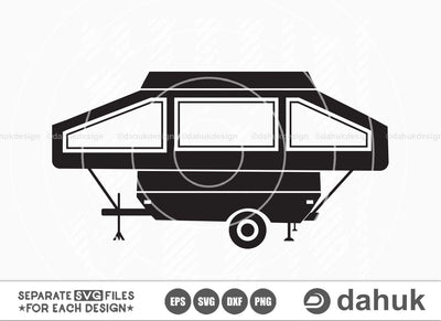 Folding Camping Trailer SVG, Camping Vector, Caper svg, Camping car svg, Camp car, Camp car clipart, amp Sign, Camp Trailer svg, eps, dxf SVG dahukdesign 