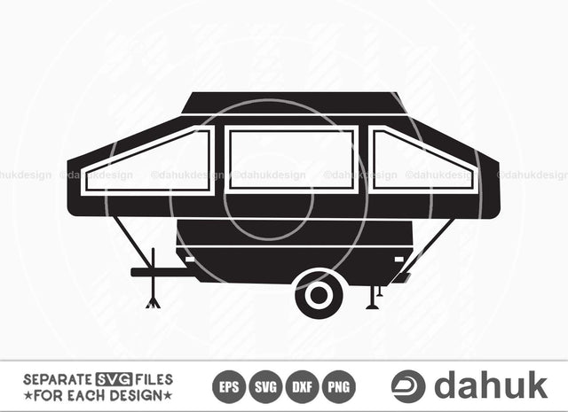 Folding Camping Trailer SVG, Camping Vector, Caper svg, Camping car svg, Camp car, Camp car clipart, amp Sign, Camp Trailer svg, eps, dxf SVG dahukdesign 