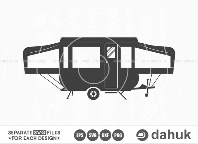 Folding Camping Trailer SVG, Camping Vector, Caper svg, Camping car svg, Camp car, Camp car clipart, Camp Sign, Camp Trailer svg SVG dahukdesign 