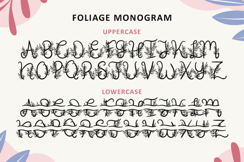 Foliage Monogram Font Illushvara Design 