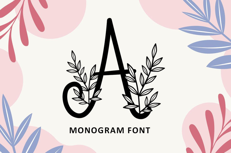 Foliage Monogram Font Illushvara Design 