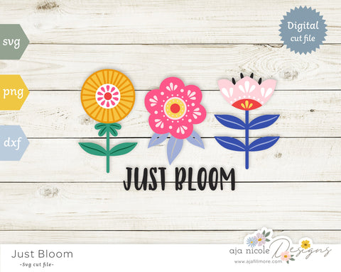 Folk Art Flowers SVG Aja Nicole Designs 