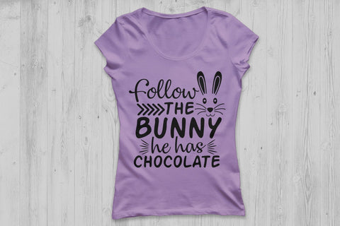 Follow The Bunny He Has Chocolate| Easter SVG Cutting Files SVG CosmosFineArt 