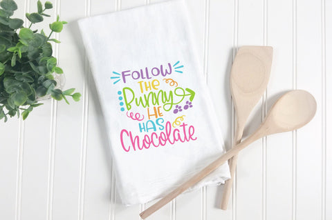Follow the Bunny He Has Chocolate SVG Cut File SVG Old Market 