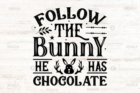 Follow the bunny he has chocolate SVG SVG Regulrcrative 