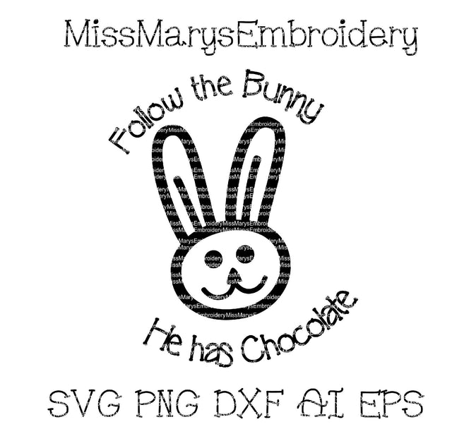 Follow the Bunny SVG MissMarysEmbroidery 