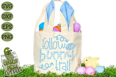 Follow the Bunny Trail Easter Buffalo Plaid SVG File SVG Crunchy Pickle 