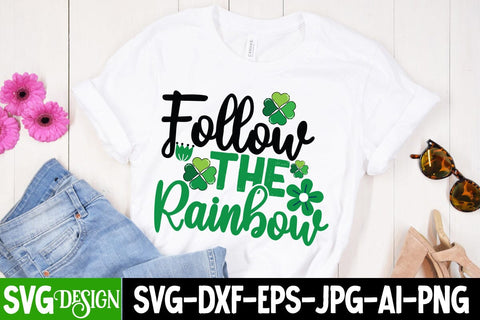 Follow the Rainbow SVG Cut File,Follow the Rainbow SUblimation, Happy St.Patrick's Day SVG Cut File, my 1st Patrick's Day SVG Cut File, my 1st Patrick's Day SVG Design, St.Patrick's Sublimation PNG, St.Patrick's Flag SVG Cut File, St.Patrick's Clipart PNG SVG BlackCatsMedia 