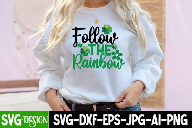 Follow the Rainbow SVG Cut File,Follow the Rainbow SUblimation, Happy St.Patrick's Day SVG Cut File, my 1st Patrick's Day SVG Cut File, my 1st Patrick's Day SVG Design, St.Patrick's Sublimation PNG, St.Patrick's Flag SVG Cut File, St.Patrick's Clipart PNG SVG BlackCatsMedia 