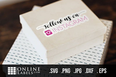 "Follow us on Instagram" Small Business Sticker SVG Online Labels 
