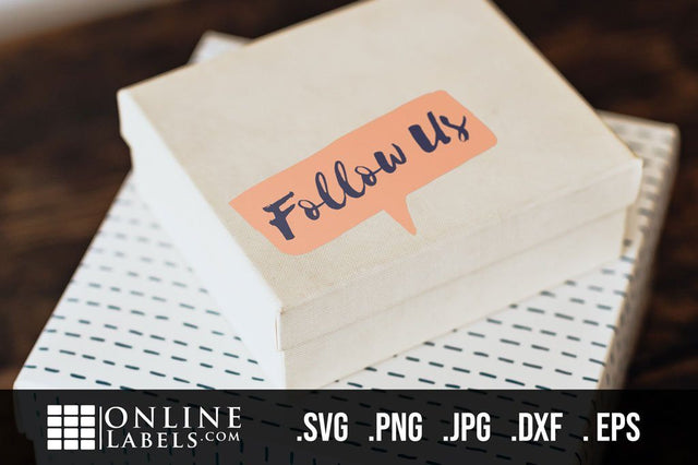 "Follow Us" Speech Bubble Sticker SVG Online Labels 