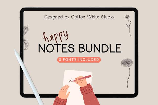 Font Bundle for Digital Notes vol.2 Font Cotton White Studio 