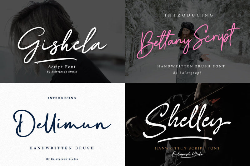 Font Bundle - Handwritten Brush Script | SoFontsy - So Fontsy