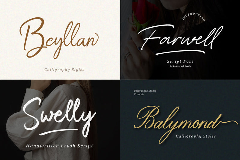 Font Bundle - Handwritten Brush Script | SoFontsy - So Fontsy