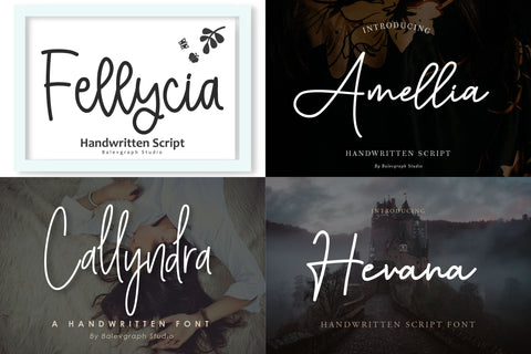 Font Bundle - Handwritten Signature Script Vol 1 Font Balevgraph Studio 