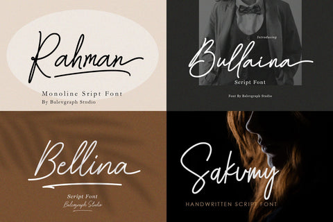 Font Bundle - Handwritten Signature Script Vol 1 Font Balevgraph Studio 