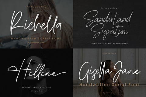 Font Bundle - Handwritten Signature Script Vol 1 Font Balevgraph Studio 