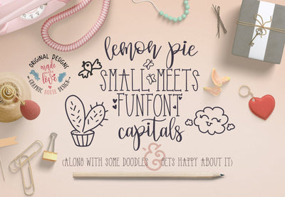 Font DuoLemon Pie Small and FunFont Capitals Font Graphic House Design 