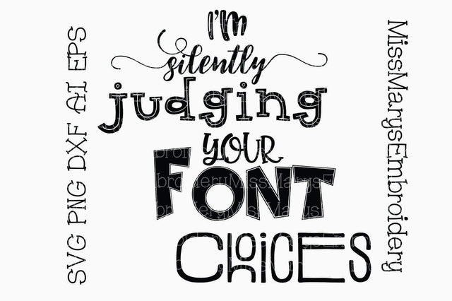 Font Judging SVG MissMarysEmbroidery 