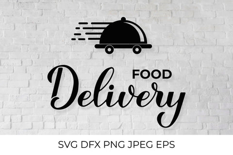 Food delivery calligraphy hand lettering. Takeaway service SVG LaBelezoka 