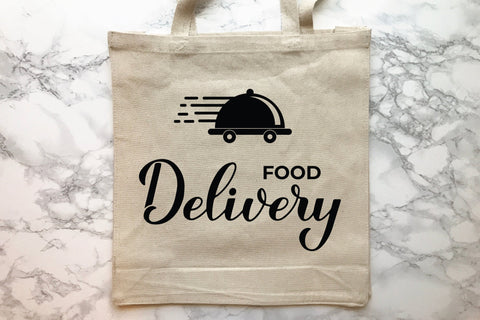 Food delivery calligraphy hand lettering. Takeaway service SVG LaBelezoka 