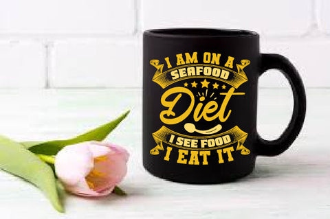 Food & Drink Tshirt Design I am on a seafood diet. I see food I eat it SVG SH_Tee store 