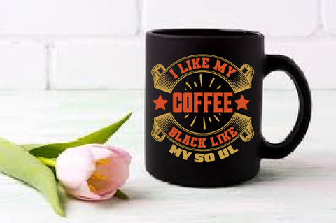 Food & Drink Tshirt Design I like my coffee black like my soul SVG SH_Tee store 