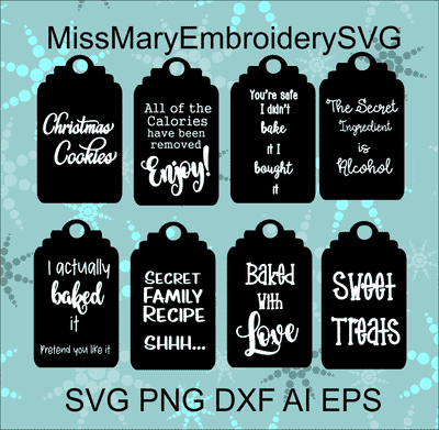 Food Gift Labels SVG MissMarysEmbroidery 