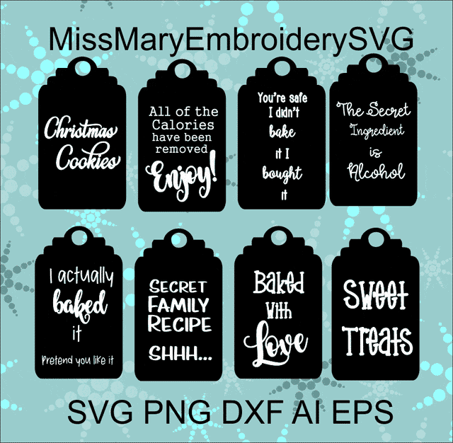 Food Gift Labels SVG MissMarysEmbroidery 