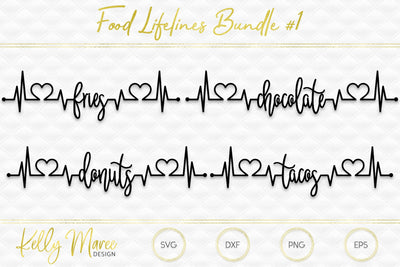 Food Heartbeat Lifelines Bundle #1 Kelly Maree Design