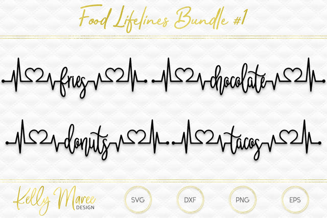 Food Heartbeat Lifelines Bundle #1 Kelly Maree Design