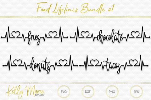 Food Heartbeat Lifelines Bundle #1 Kelly Maree Design 