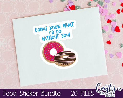 Food Stickers - Valentine's Day Stickers - Kid's Valentine Png SVG Crafty Mama Studios 