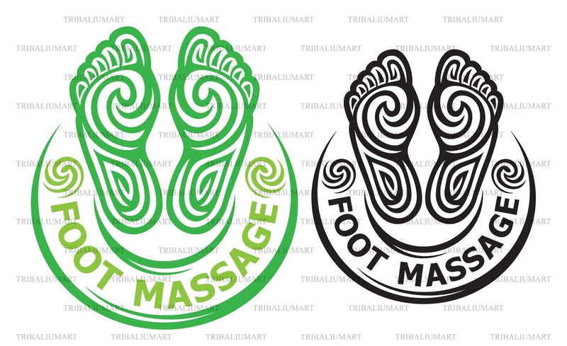 Foot massage symbol. Cut files for Cricut. Clip Art silhouettes (eps ...