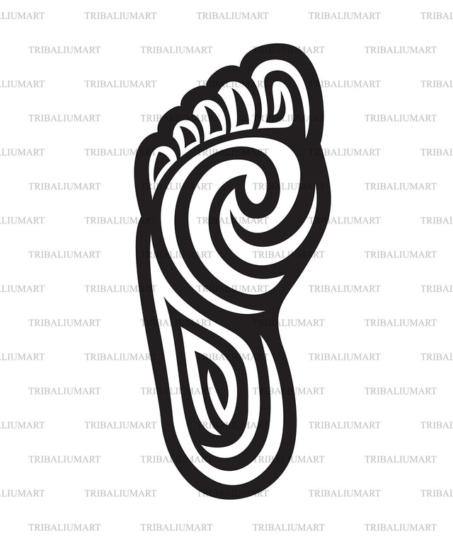 Foot symbol in tattoo style SVG TribaliumArtSF 