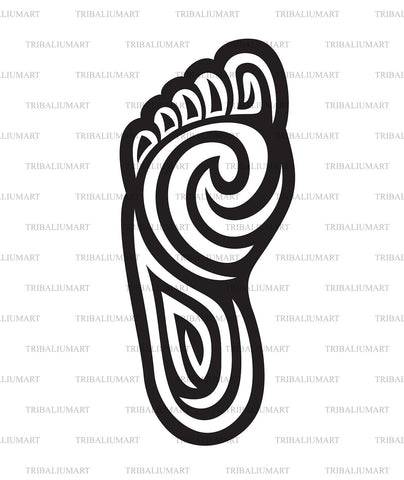 Foot symbol in tattoo style SVG TribaliumArtSF 
