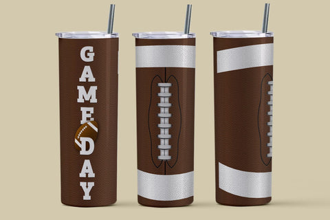 Football 20 oz skinny tumbler sublimation Sublimation KMarinaDesign 