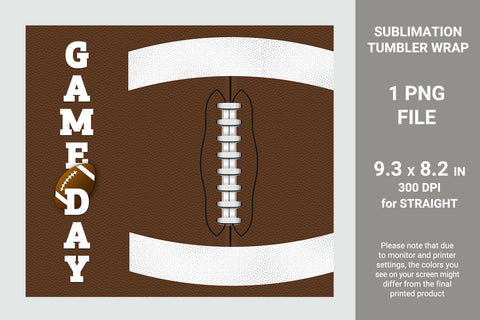 Football 20 oz skinny tumbler sublimation Sublimation KMarinaDesign 