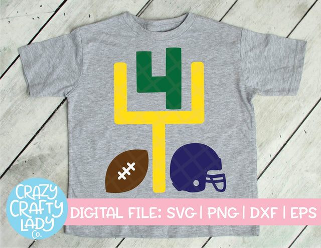 Football 4th Birthday SVG Crazy Crafty Lady Co. 