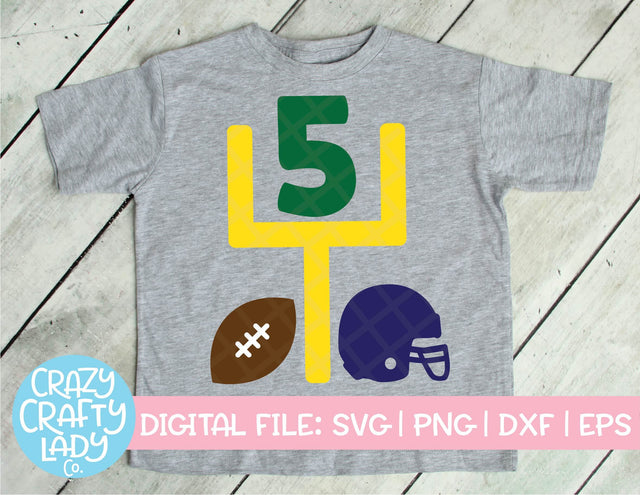 Football 5th Birthday SVG Crazy Crafty Lady Co. 