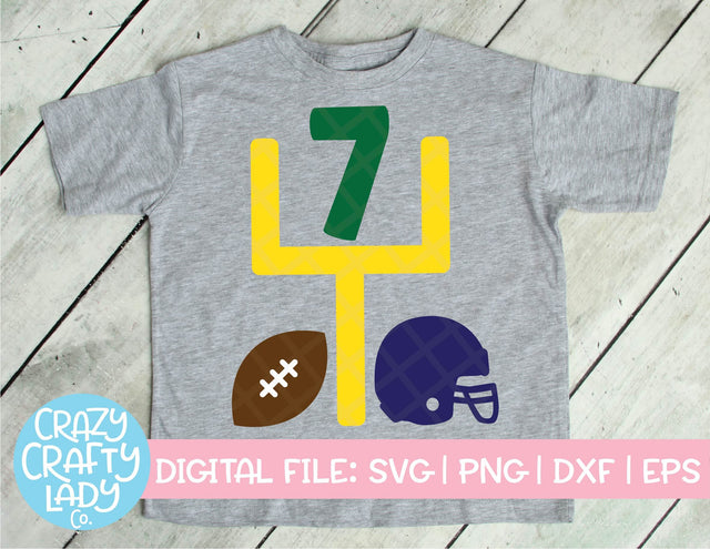 Football 7th Birthday SVG Crazy Crafty Lady Co. 