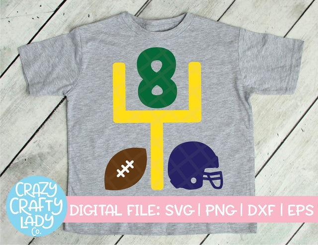 Football 8th Birthday SVG Crazy Crafty Lady Co. 