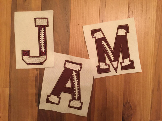 Football Applique Embroidery Letters Embroidery/Applique MissMarysEmbroidery 