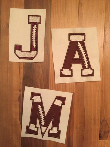 Football Applique Embroidery Letters Embroidery/Applique MissMarysEmbroidery 