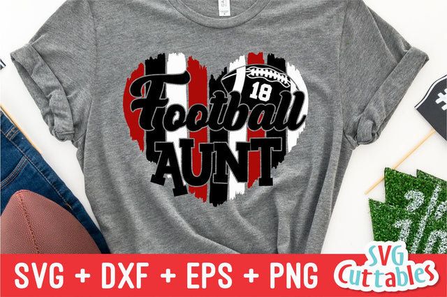 Football Aunt svg - Football Cut File - svg - dxf - eps - png - Football Cut File - Brush Stroke Heart - Silhouette - Cricut - Digital File SVG Svg Cuttables 