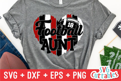 Football Aunt svg - Football Cut File - svg - dxf - eps - png - Football Cut File - Brush Stroke Heart - Silhouette - Cricut - Digital File SVG Svg Cuttables 