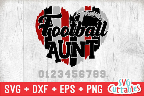 Football Aunt svg - Football Cut File - svg - dxf - eps - png - Football Cut File - Brush Stroke Heart - Silhouette - Cricut - Digital File SVG Svg Cuttables 